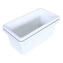 Kuber Industries Rectangular Jupiter Plastic Window Pot|Flower Planter for Home &amp; Balcony,Garden 14 Inches Pack of 2 (White)