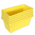 Kuber Industries Rectangular Jupiter Plastic Window Pot|Flower Planter for Home &amp; Balcony,Garden 14 Inches Pack of 5 (Yellow)