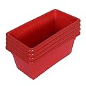 Kuber Industries Rectangular Jupiter Plastic Window Pot|Flower Planter for Home &amp; Balcony,Garden 14 Inches Pack of 4 (Red)