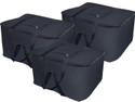 KUBER INDUSTRIES Rexine 3 Pcs Jumbo Underbed Moisture Proof Storage Bag with Zipper Closure and Handle (Black) -CTKTC5695 Small Travel Bag