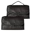 Kuber Industries Rexine Hanging Organizer For Toiletry, Jewellery, Cosmetic Item, Stationery &amp; Small Accessories With 4 Transprant Pocket- Pack of 2 (Black)-50KM01182