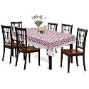 Kuber Industries Rose Print Table Cloth 6 Seater|Waterproof Dining Table Cover 6 Seater|Table Protector for Indoor &amp; Outdoor 90x60 (Maroon)