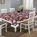Kuber Industries Rose Print Table Cloth 6 Seater|Waterproof Dining Table Cover 6 Seater|Table Protector for Indoor &amp; Outdoor 90x60 (Maroon)
