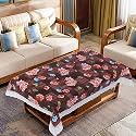 Kuber Industries Rose Print Table Cloth 4 Seater|Waterproof Center Table Cover|Table Protector for Indoor &amp; Outdoor 60x40 (Maroon)