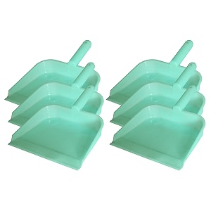 kuber industries round 1034 plastic dustpan pack of 6 green