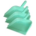 Kuber Industries Round 10" Plastic Dustpan, Pack of 3 (Green)