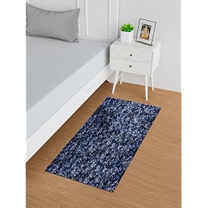 kuber industries bedside runner for bedroom amp living room  lexus home decor carpet  anti skid carpet rug mat  kitchen runner  22x55  blue