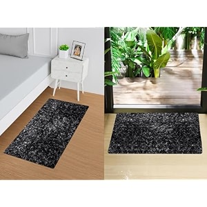 kuber industries runner amp door mat combo set  anti-skid lexus home decor bedside runner for bedroom  set of 2  grey