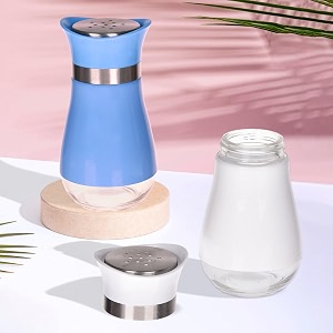 kuber industries salt shaker box  stainless steel pepper shaker box  chilli flakes seasoning sprinkler box  namak daani  dining table masala box dabbi  pack of 2  multi