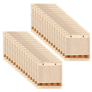 kuber industries saree bags  clothes bags for storage  cotton wardrobe organizer  mesh window cloth storage bags set  single packing saree cover with button  pack of 30  cream