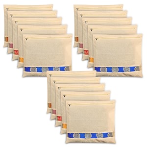 kuber industries clothes organizer for wardrobe pack of 15 - cotton single storage organizer for saree  salwar suit  lehenga - dress organizer for wardrobe - single saree covers with zip cream
