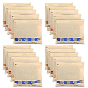 kuber industries clothes organizer for wardrobe pack of 20 - cotton single storage organizer for saree  salwar suit  lehenga - dress organizer for wardrobe - single saree covers with zip cream