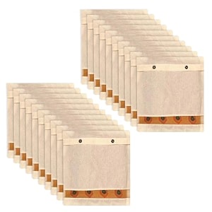 kuber industries saree bags  clothes bags for storage  cotton wardrobe organizer  mesh window cloth storage bags set  single packing saree cover with button  pack of 20  cream