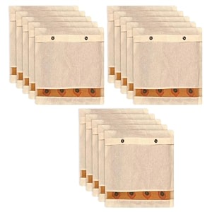 kuber industries saree bags  clothes bags for storage  cotton wardrobe organizer  mesh window cloth storage bags set  single packing saree cover with button  pack of 15  cream