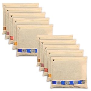 kuber industries clothes organizer for wardrobe pack of 10 - single storage organizer for saree  salwar suit  lehenga chunni - dress organizer for wardrobe - single saree covers with zip cream