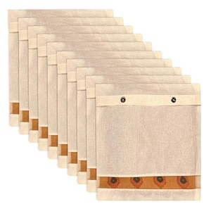 kuber industries clothes organizer for wardrobe pack of 10 - cotton single storage organizer for saree  lehenga  clothes - dress organizer for wardrobe - single saree covers with button cream
