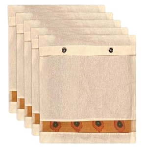 kuber industries clothes organizer for wardrobe pack of 5 - single storage organizer for saree  salwar suit  lehenga chunni - dress organizer for wardrobe - single saree covers with button cream
