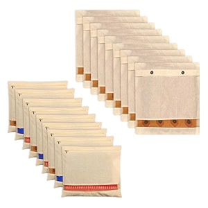 kuber industries saree bags combo set  cotton wardrobe organizer  clothes bags for storage  mesh window saree bags set  single packing saree cover  pack of 18  cream