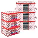 Kuber Industries Saree Cover &amp; Underbed Stoarge Bag Set | 2 Pieces Saree &amp; 2 Pieces Underbed Storage Bag Combo Set | Zipper Closure &amp; Handle | Wooden-Texture-Design | Set of 4 | Brown