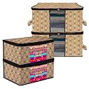 Kuber Industries Saree Cover &amp; Underbed Stoarge Bag Set | 2 Pieces Saree &amp; 2 Pieces Underbed Storage Bag Combo Set | Zipper Closure &amp; Handle | Honeycomb-Design | Set of 4 | Coffee