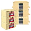 Kuber Industries Saree Cover &amp; Underbed Stoarge Bag Set | 3 Pieces Saree &amp; 3 Pieces Underbed Storage Bag Combo Set | Zipper Closure &amp; Handle | Carry-Design | Set of 6 | Yellow