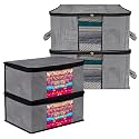 Kuber Industries Saree Cover &amp; Underbed Stoarge Bag Set | 2 Pieces Saree &amp; 2 Pieces Underbed Storage Bag Combo Set | Zipper Closure &amp; Handle | Wooden-Texture-Design | Set of 4 | Brown