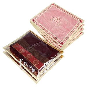 kuber industries saree cover  single packing zip closure clothes storage bag  wardrobe organizer  palki packing saree cover  pack of 6  pink
