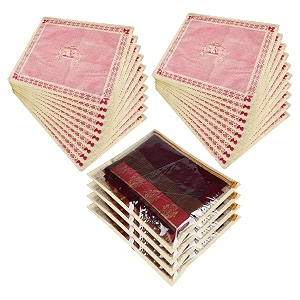 kuber industries saree cover  single packing zip closure clothes storage bag  wardrobe organizer  palki packing saree cover  pack of 24  pink