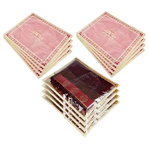 kuber industries saree cover  single packing zip closure clothes storage bag  wardrobe organizer  palki packing saree cover  pack of 6  pink