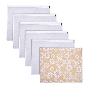 kuber industries saree storage bag  waterproof saree bag  wardrobe storage bag  top visible window saree bag  single packing cloth bag  flower quilted storage bag  pack of 3  golden