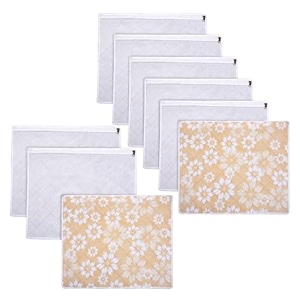 kuber industries saree storage bag  waterproof saree bag  wardrobe storage bag  top visible window saree bag  single packing cloth bag  flower quilted storage bag  pack of 9  golden