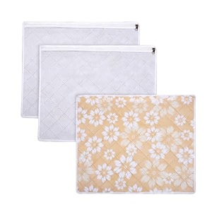 kuber industries saree storage bag  waterproof saree bag  wardrobe storage bag  top visible window saree bag  single packing cloth bag  flower quilted storage bag  pack of 3  golden