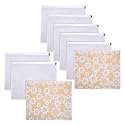 Kuber Industries Saree Storage Bag | Waterproof Saree Bag | Wardrobe Storage Bag | Top Visible Window Saree Bag | Single Packing Cloth Bag | Flower Quilted Storage Bag | Pack of 9 | Golden