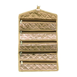kuber industries satin fabric material foldable payal kittravelling organizer golden-ki3255