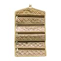 Kuber Industries Satin Fabric Material Foldable Payal kit/Travelling Organizer (Golden)-KI3255