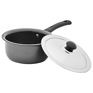 kuber industries pronexus 23 litres tea making vessel with lid  aluminium sauce pan induction base pot for coffee chai amp milk  tea utensils with handle for kitchen amp cooking  glossy black