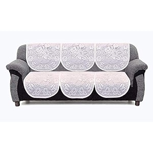 kuber industries self cotton 2 piece 3 seater sofa cover cream - ctktc22239