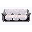 Kuber Industries Self Cotton 2 Piece 3 Seater Sofa Cover (Cream) - CTKTC22239