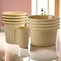Kuber Industries Plastic Set Of 3 Bathroom Combo Set | Bathing Set | Bathware Set | Tub-Bucket &amp; Mug Combo Set For Bathroom | Modern Bathroom Accessories Set | Beige