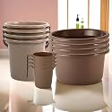 Kuber Industries Set of 6 Bathroom Combo Set | Bathing Set | Bathware Set | 2 Piece Tub-2 Piece Bucket &amp; 2 Piece Mug Combo Set for Bathroom | Bathroom Accessories Set | Brown