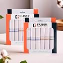 Kuber Industries (Set of 6) Premium Cotton Soft Handkerchief For Men With Box | Rumal For Boy's | Hanky For Men | Fancy Border | White