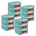 Kuber Industries Clothes Organizer For Wardrobe (Pack of 6) - Storage Organizer For Saree | Shirts | Salwar Kameez - Dress Organizer For Wardrobe - Saree Covers With Zip (Polka Dots) (Black and White)