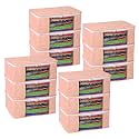 Kuber Industries (Set of 6) Saree Organizer for Wardrobe - Foldable Cloth Storage Box for Clothes | Petticoat | Sari | Lehenga | Dress - Almirah &amp; Underbed Bags with Zip Cover (Printed Design) (Peach)