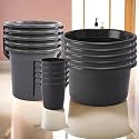 Kuber Industries Plastic Set of 3 Bathroom Combo Set | Tub-Bucket &amp; Mug Combo Set for Bathing | Bathware Set | Modern Bathroom Accessories Set | Gray