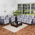 Kuber Industries Set of 10 Net Anti-Skid Sofa Cover 5-Seater | Comfortable Slipcover Sofa Cloth &amp; Furniture Protector for Home Decor | Digital Print - Dark &amp; Light Brown