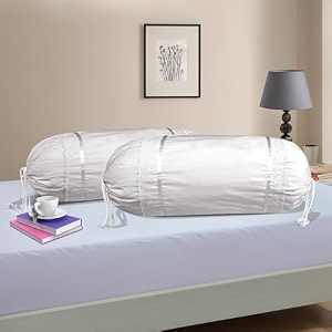 kuber industries set of 2 bolsterside pillow cover  1634x3234 cylindrical maslandmasand long pillow cover for diwan pillows  floral border-grey