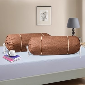kuber industries set of 2 bolsterside pillow cover  1634x3234 cylindrical maslandmasand long pillow cover for diwan pillows  gold amp maroon
