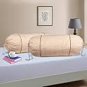 Kuber Industries Set of 2 Bolster/Side Pillow Cover | 16"x32" Cylindrical Masland/Masand Long Pillow Cover for Diwan Pillows | Gold &amp; Maroon
