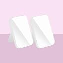 Kuber Industries (Set of 2) Small &amp; Portable Hand Mirror for Makeup - Vanity Table Mirror with Stand for Women &amp; Girls- White
