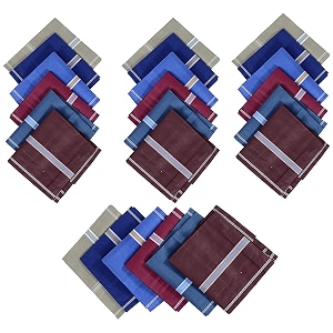 kuber industries set of 24 handkerchief  premium cotton men39s handkerchief  hanky set for men  hand rumal for boys  lining design  dark color